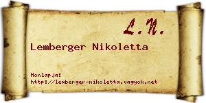 Lemberger Nikoletta névjegykártya