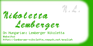nikoletta lemberger business card